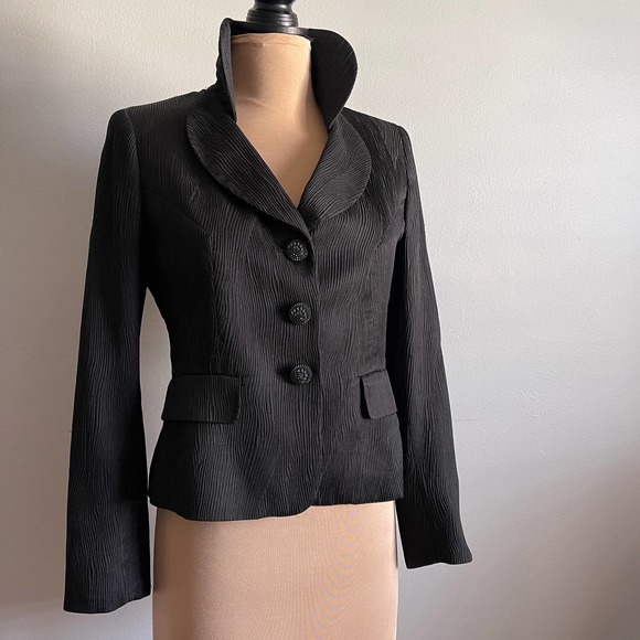 Artisan Made Jackets & Blazers - Black Textured Jacket Blazer Kasper Traditional Luxe
